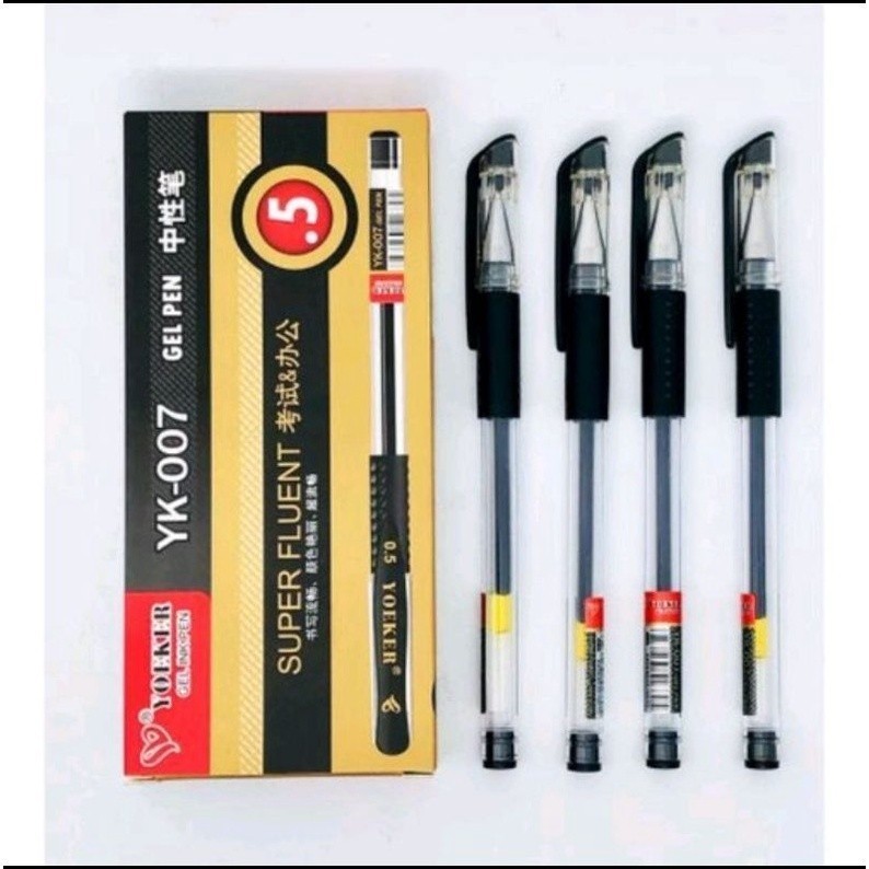 [HARGA PER 12 PCS] Gel Pen / Gel Pen Ink YOEKER YK-007 0.5 mm