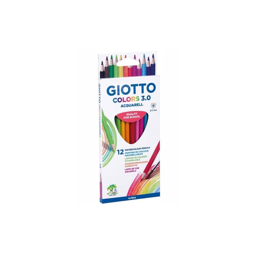 Giotto Colors 3.0 Aquarell Pensil Warna Isi 12 / 24 / 36 Warna Watercolour Non-Toxic
