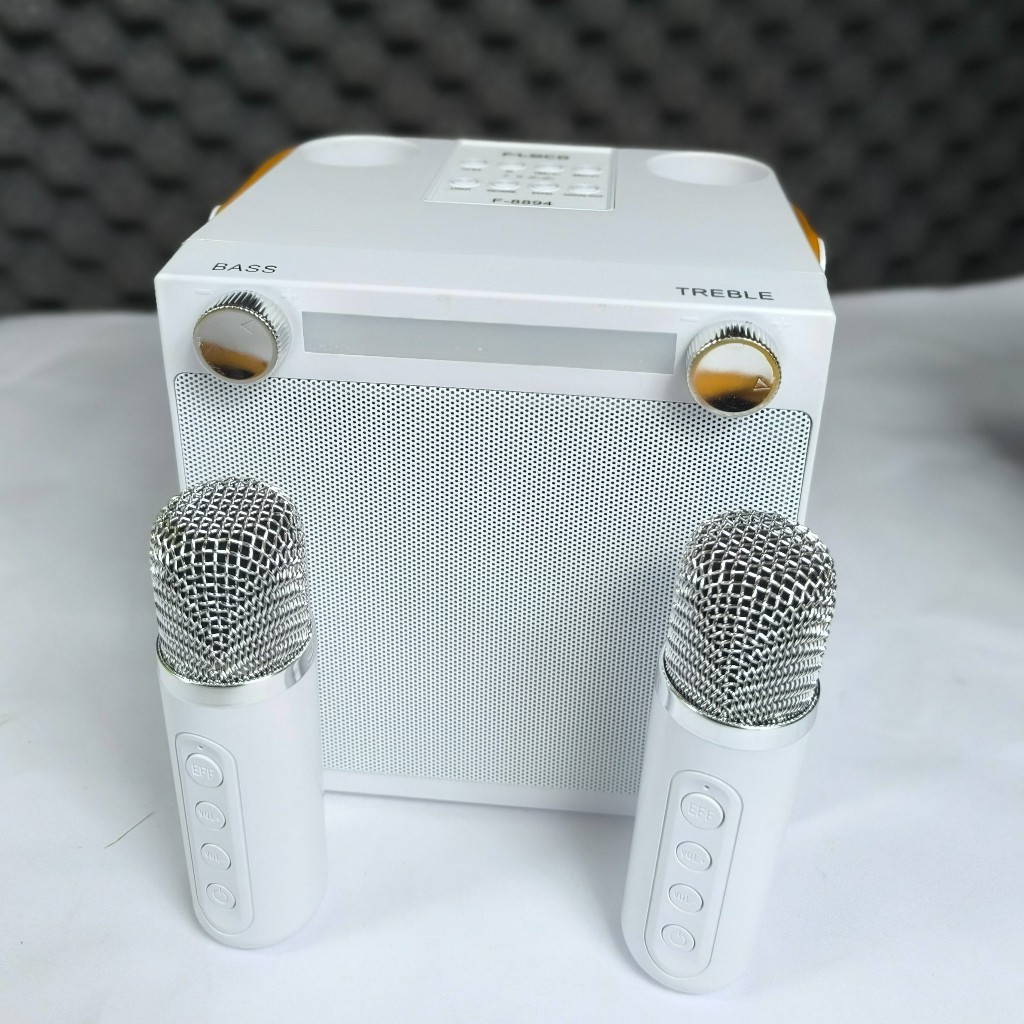 Speaker Fleco F-8894 Mini / F8894 Bluetooth Free 2 Mic Wireless dengan soundcard BASS