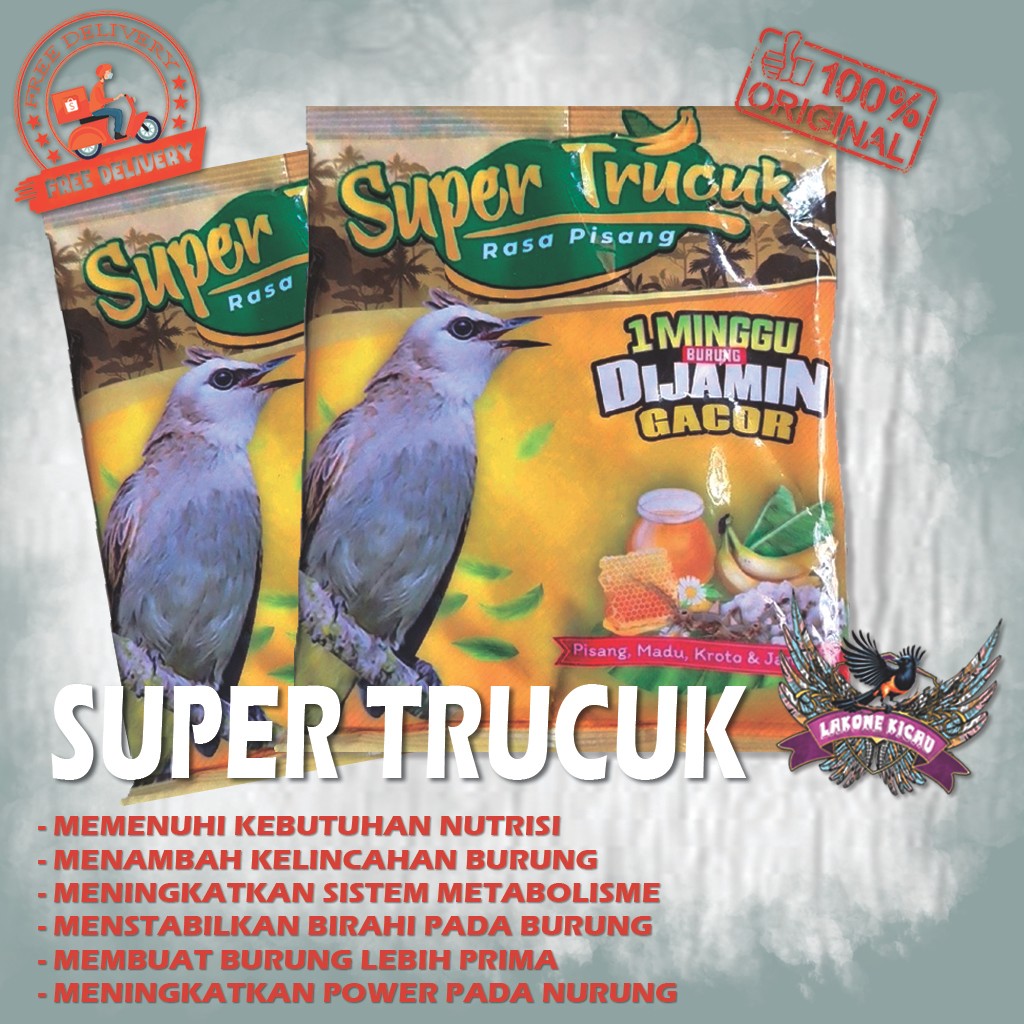 SUPER TRUCUK PAKAN BURUNG PUR BURUNG VOER BURUNG TRUCUK BERPROTEIN TINGGI ISI 100 GRAM