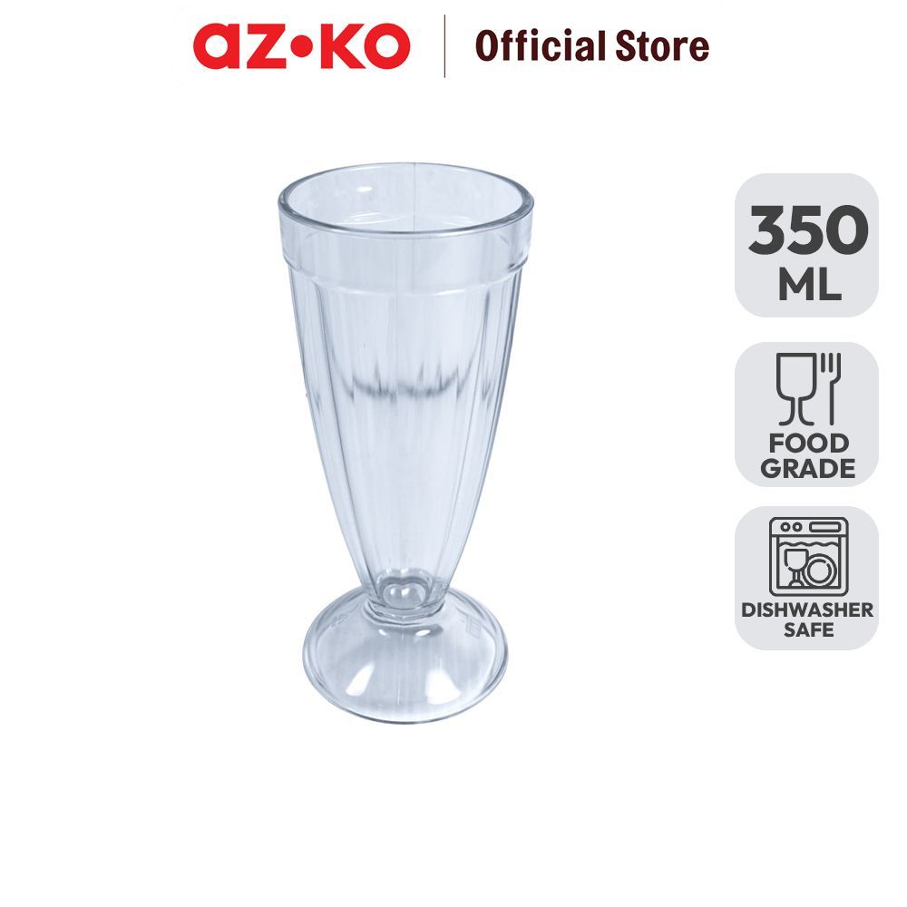 AZKO Krischef Gelas Jus Crystal Plastik 350 ml Transparan Cup Wadah Air Minum Tempat Minuman Drinkwa