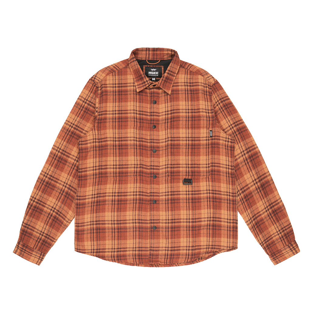 MGee Kemeja Flanel Pria Motif Kotak Kotak Jazon C001 Orange