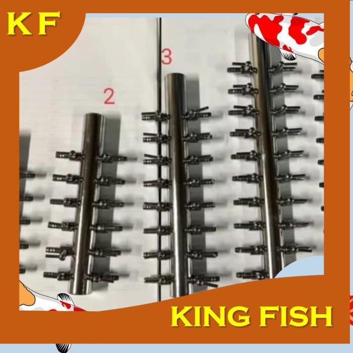 KRAN STAINLESS 24 WAY cabang aquarium pengatur udara aerator kolam ikan hi blow lp hi blower