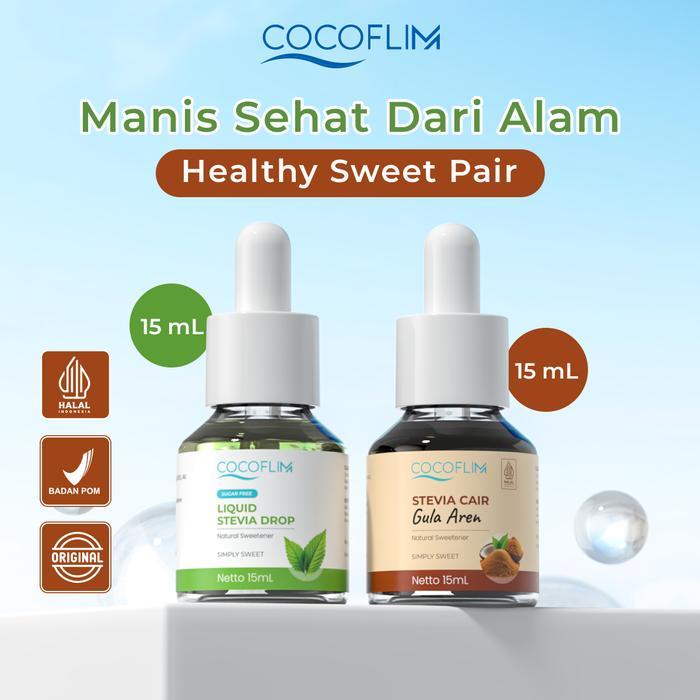 [JODO GROSIR] Cocoflim Stevia Cair Original Dan Gula Aren ukuran 5ml Dan 15ml. Natural Sweetener - A