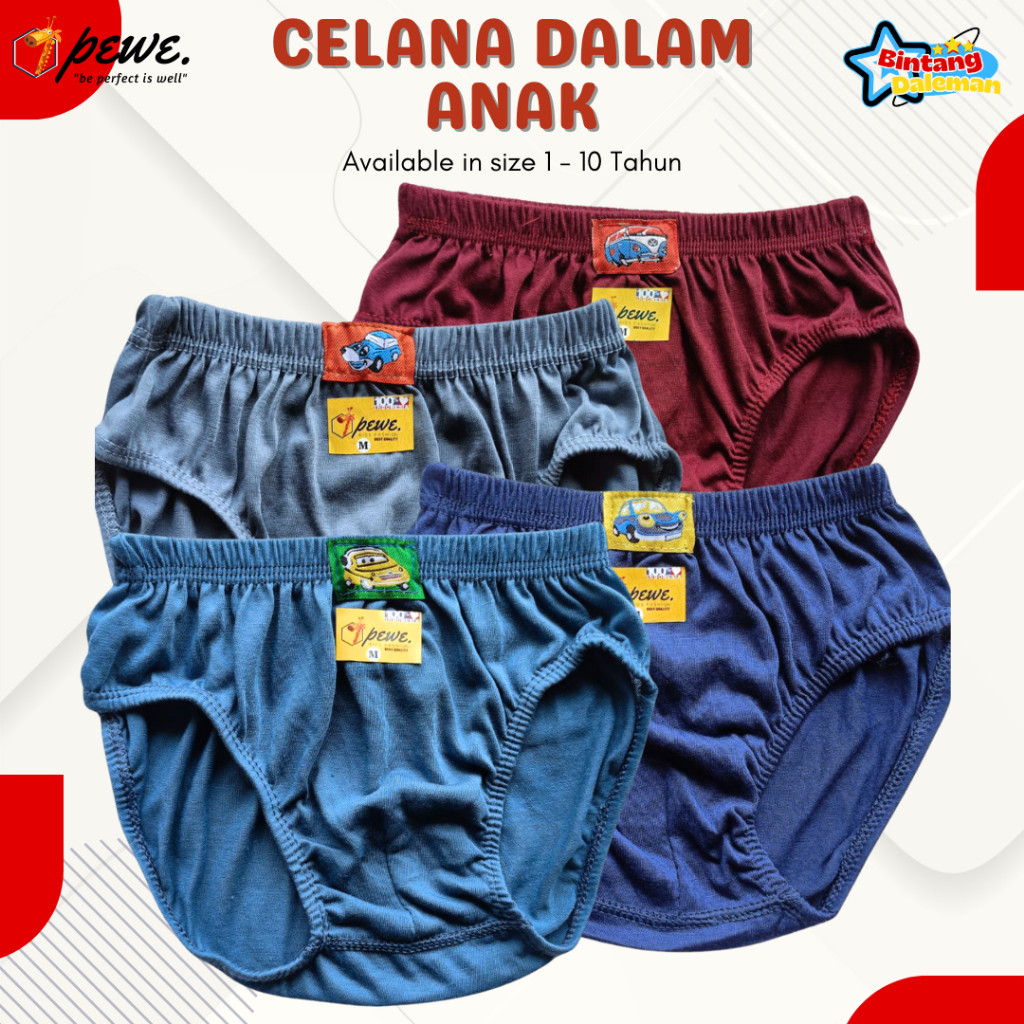 1 Lusin Sempak Anak Laki laki Polos Anak Cowok - clana dalam anak cowo - Celana Dalam Anak Laki Semp