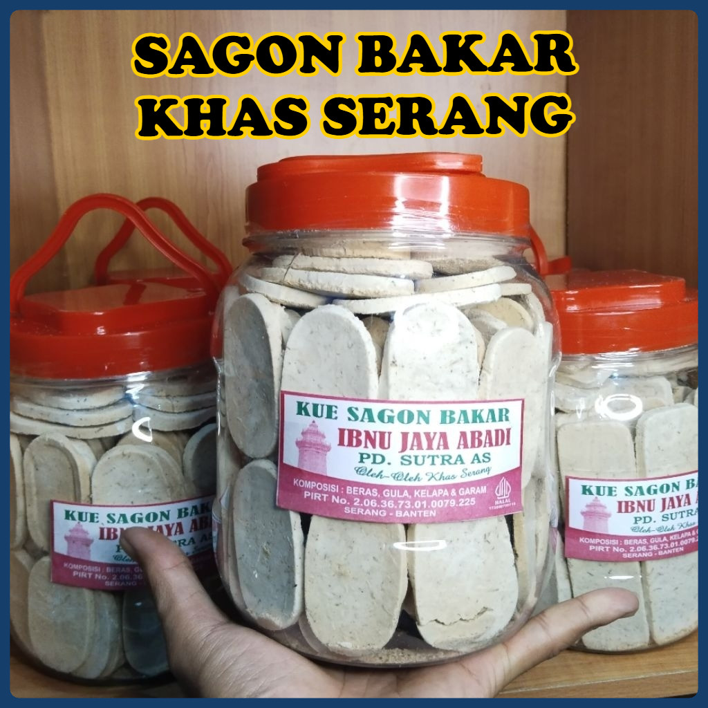 Cemilan Kue Sagon Bakar 1kg Kemasan Toples | Sagon Kelapa Khas Banten | Oleh Oleh Serang Banten Maka