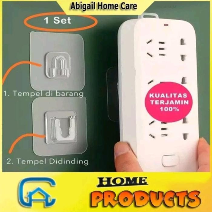 AHC Gantungan Tempel Hook Set Sepasang Serbaguna Adhesive Double Hook