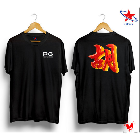 Kaos Distro PG Mahjong Baju Distro Pocket Games Slot Mahjong , atasan pria mahjong pg tulisan cina