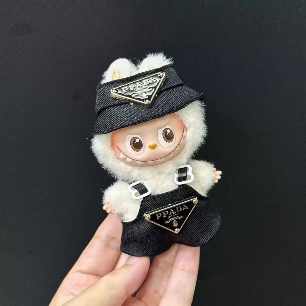 v4New corduroy For Labubu Doll Clothing Set Hat 10cm Clothes Shoes Doll Y Accessories Training Sitti