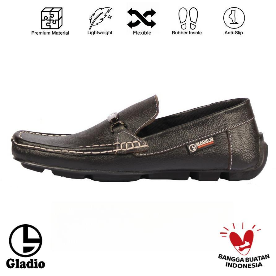 Gladio Paul Sepatu Pria Slip on Gladio Kulit Sapi Asli Handmade
