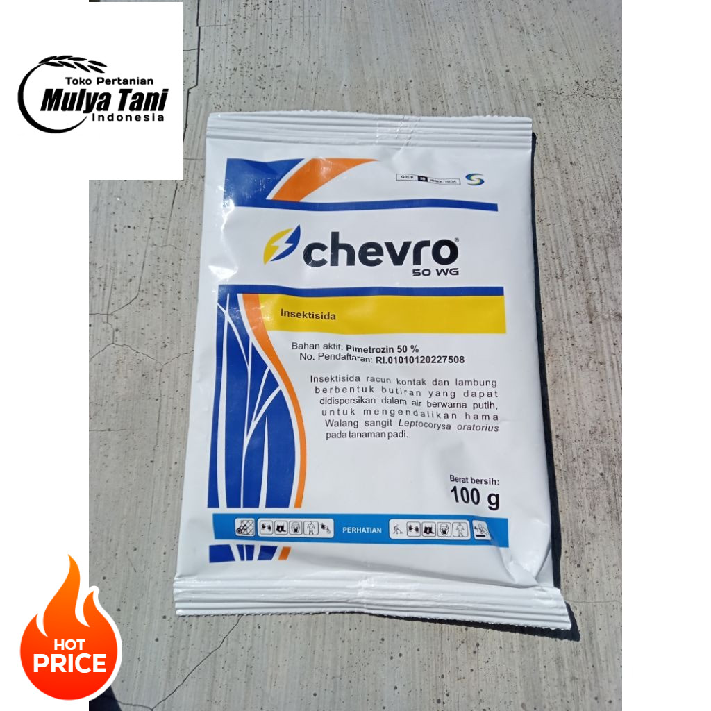 CHEVRO 50 WG Pimetrozim 100 gram, Pembasmi wereng trips kutu kebul Tungau apids pada tanaman padi ca