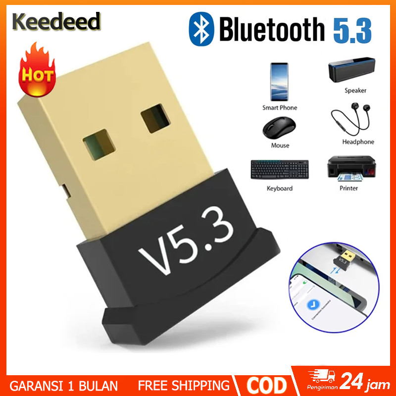 (COD) Bluetooth Receiver PC Mini USB Bluetooth 5.3 Wireless Dongle Adapter Nano USB Laptop PC Komput