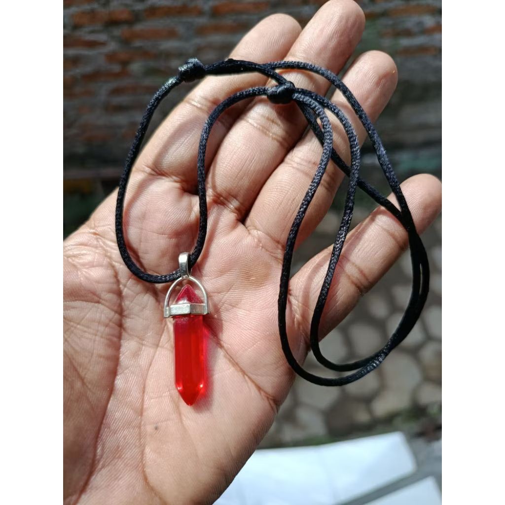 kalung elegan pendant pendulum delima merah siem