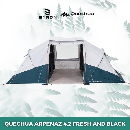 PROMO DISKON - QUECHUA Tenda Arpenaz Family 4.2 Fresh & Black Untuk 4-6 Orang - 2 Kamar
