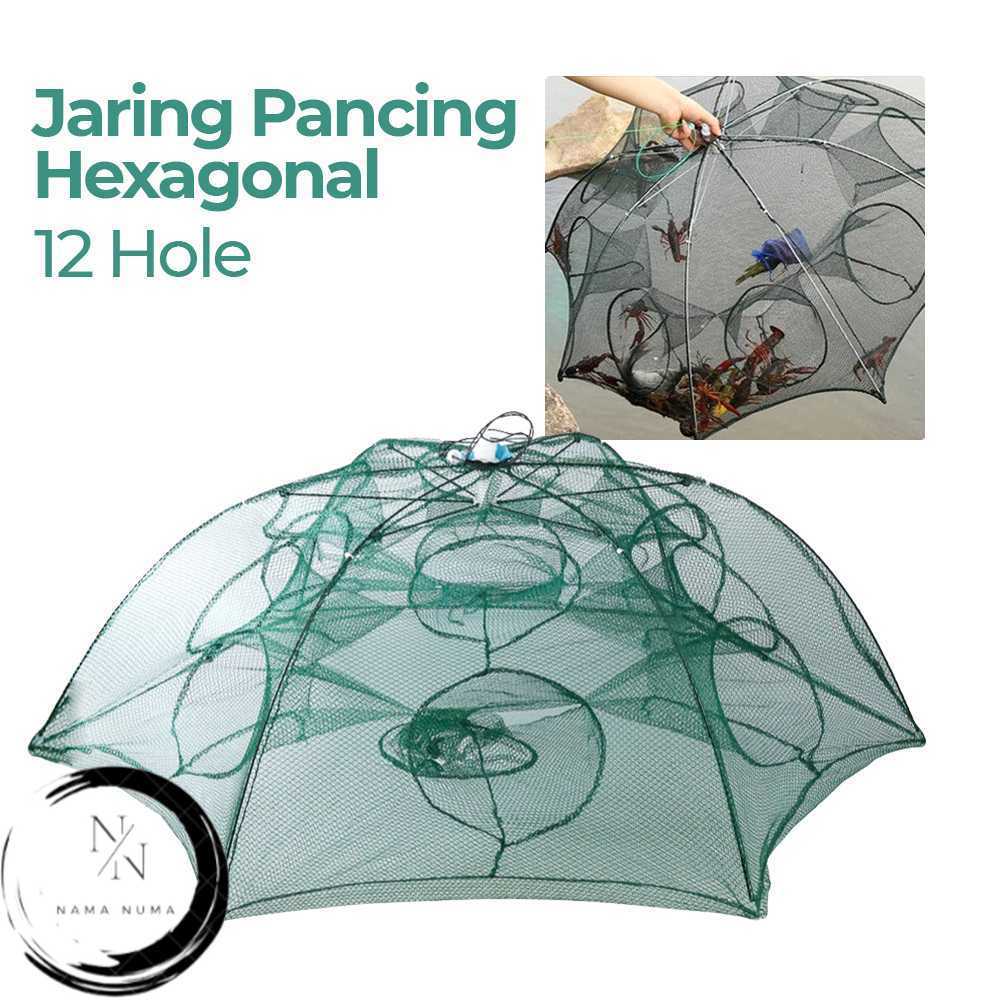 Jaring Pancing Ikan Hexagonal 12 Hole Fishing Net Trap Cage - H14572