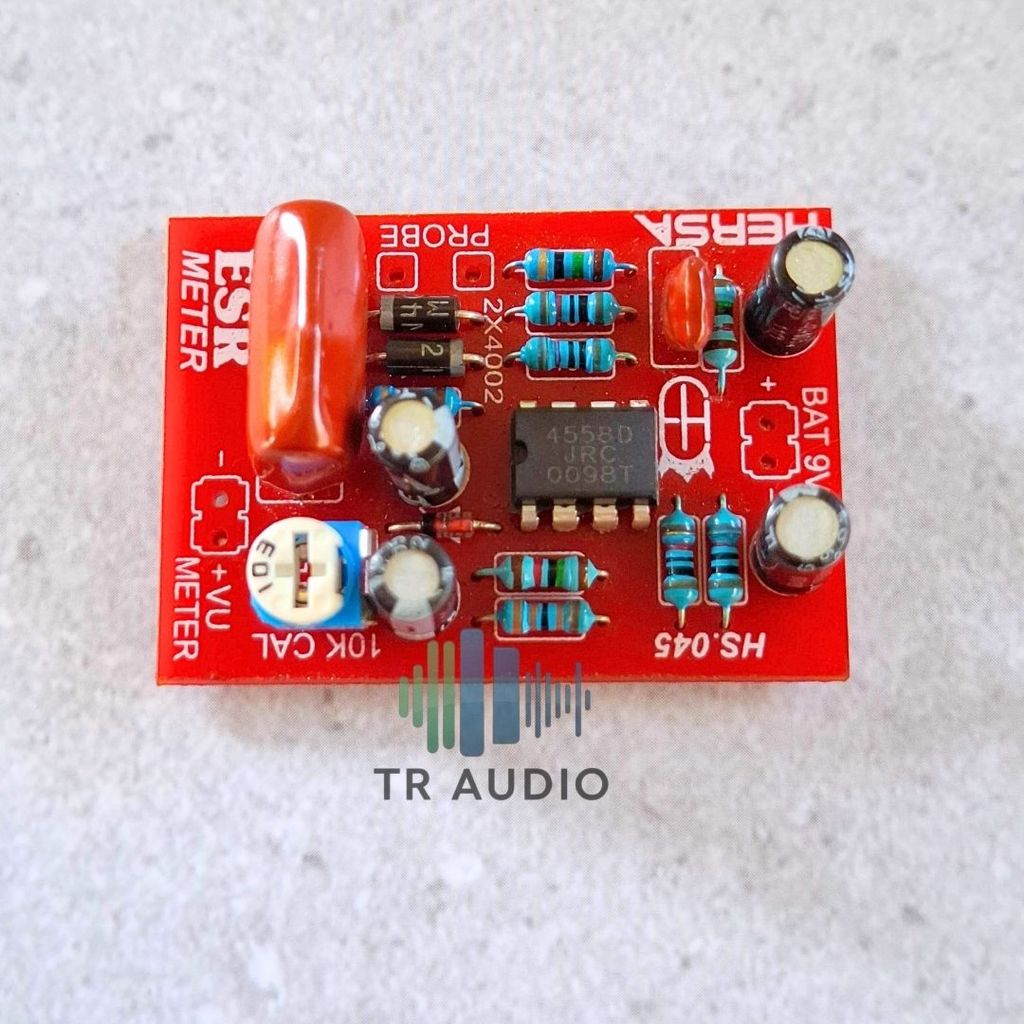 Kit ESR Meter Kapasitor Elco JRC4558D Supply 9V DC PCB Mini