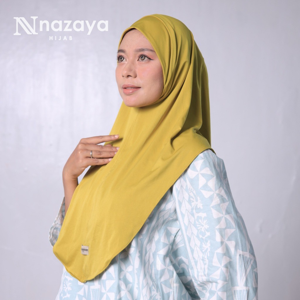 Hijab instan bahan Jersey Ukuran M kerudung instan bahan jersey Bergo Daily Hamidah Size M Bahan