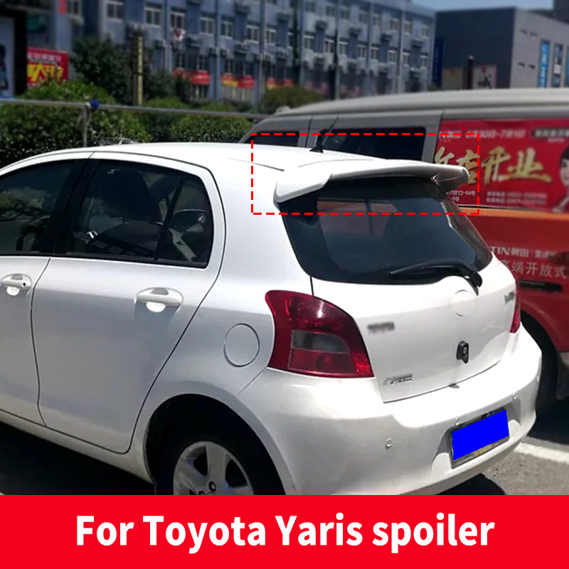 For Toyota Yaris Roof Spoiler Car Rear Wing 2008-2021 ABS Material Unpainted Color Rear Trunk Lip Sp