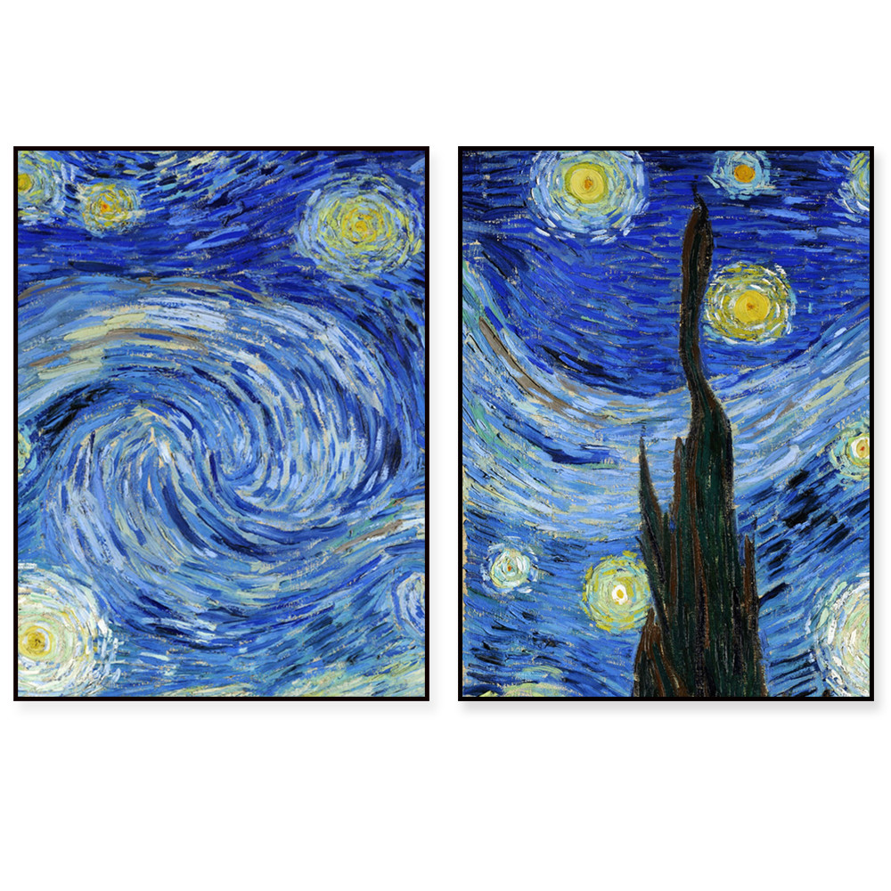 Starry Night (1889)-Vincent Van Gogh Art, Vincent Van Gogh Canvas Print | Vincent Van Gogh Poster | 