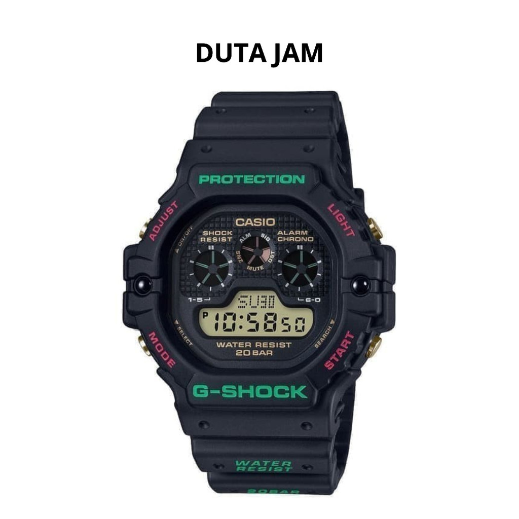 JAM TANGAN PRIA CASIO G-SHOCK DW5900TH-1DR BLACK RESIN STRAP ORIGINAL
