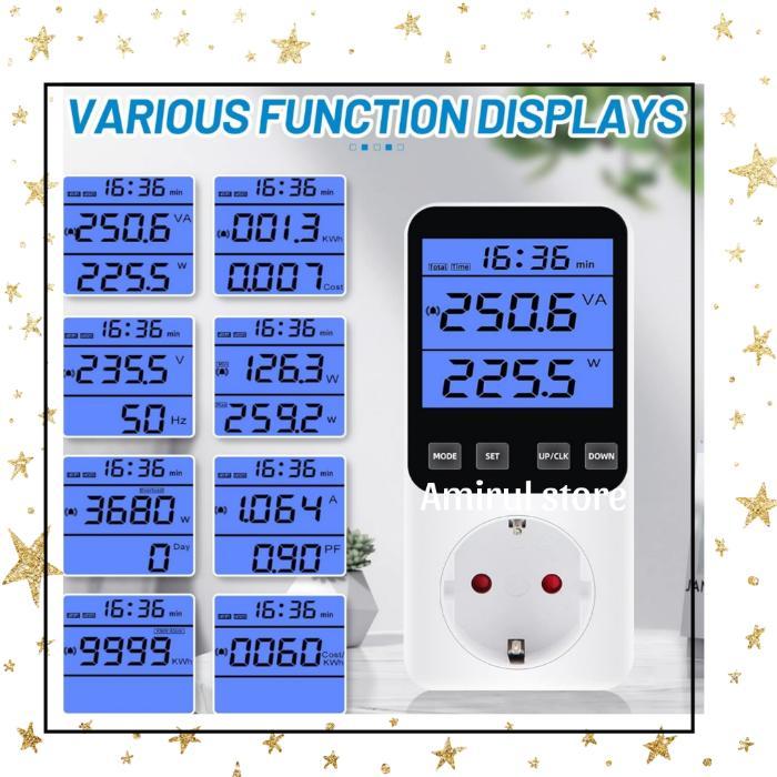 Watt Meter AC Digital Volt Pemakaian KWH Daya Energy Meter - backligh