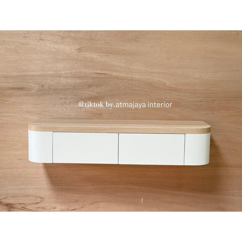 Meja tv gantung - Rak tv minimalis - Meja rias aesthetic - Bufet tempel dinding tembok