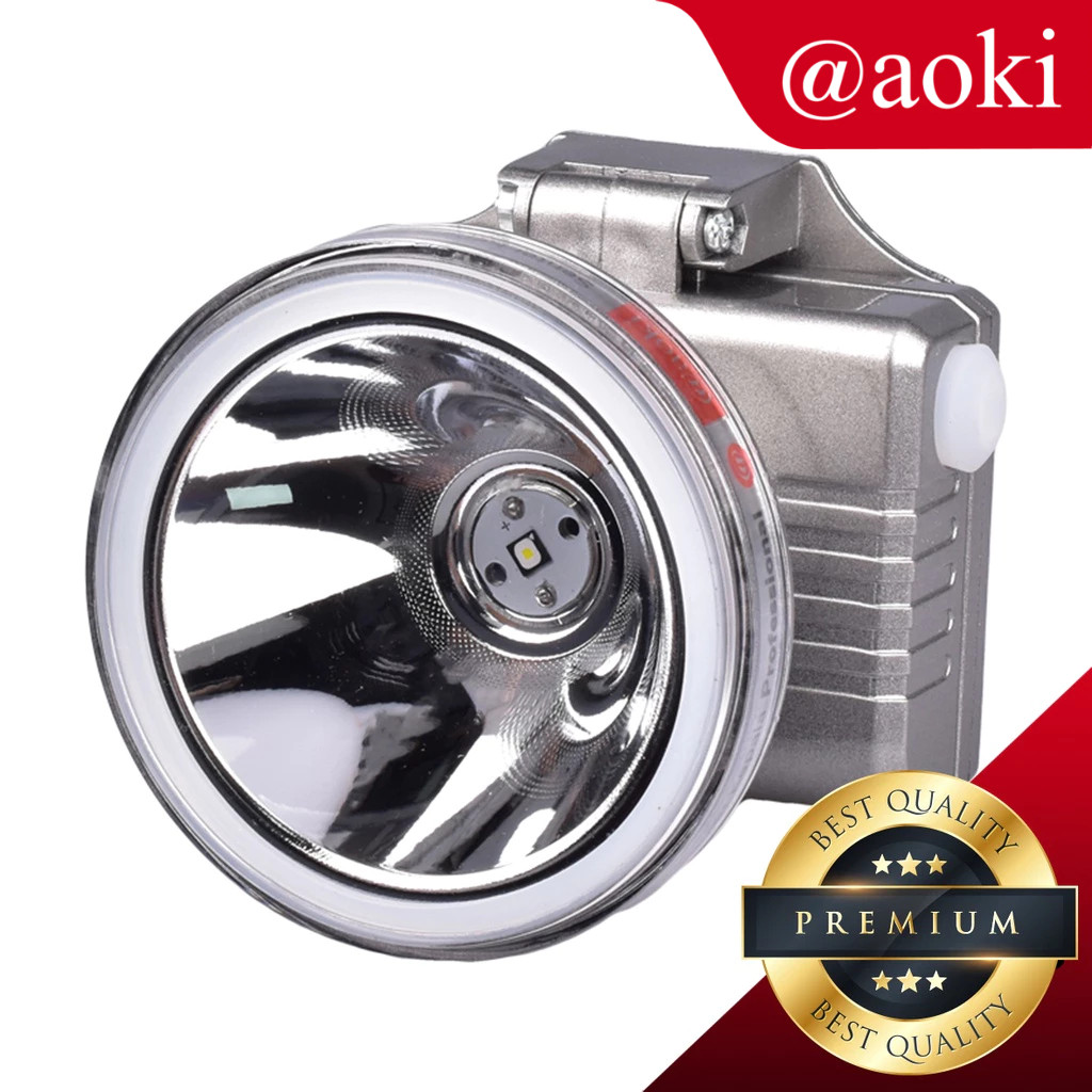 AOKI Senter Kepala Professional Premium Metallic paint Cas 55 Watt LED CREE FLAT Murah Super terang 