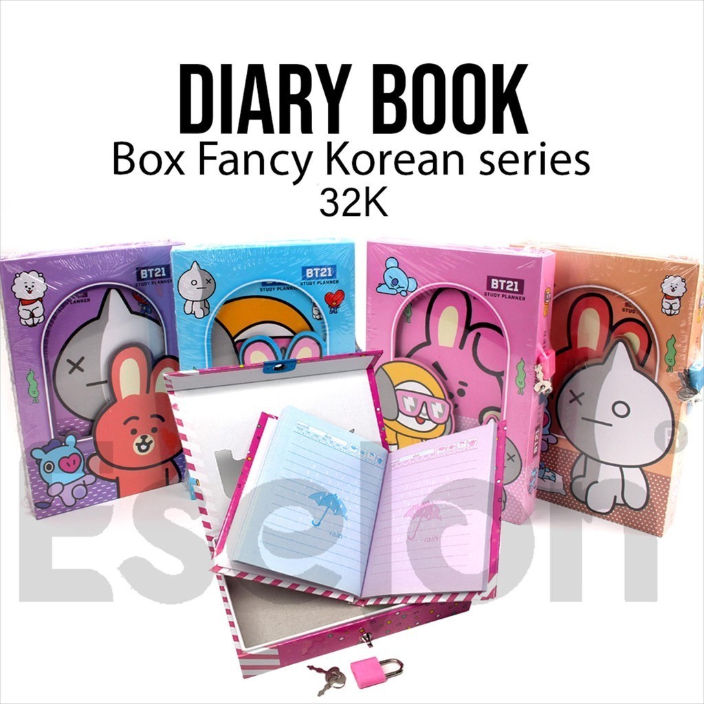Diary / Diary Box Fancy BESAR/ Notebook / Buku diary kunci dengan gembok karakter BESAR