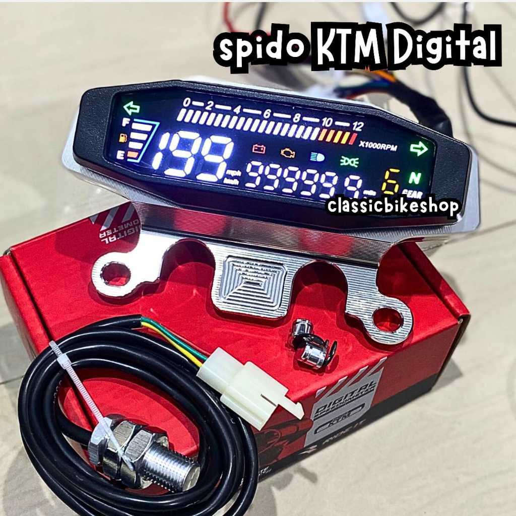 Speedometer KTM Spido Ktm Gen 2 Full Indikator Digital Spidometer Ktm Set Pangkon CNC RIDE IT Berkua