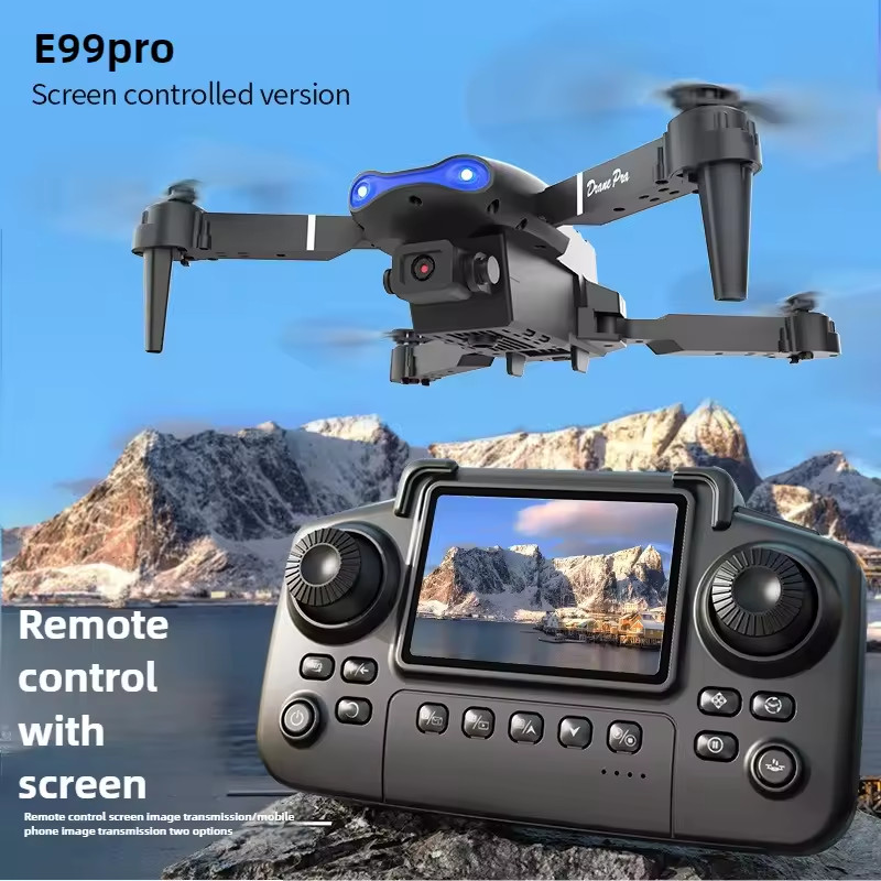 Drone E99 Pro Quadkopter Lipat - Kontrol Layar Kamera Hd Ganda Pesawat Remote Control