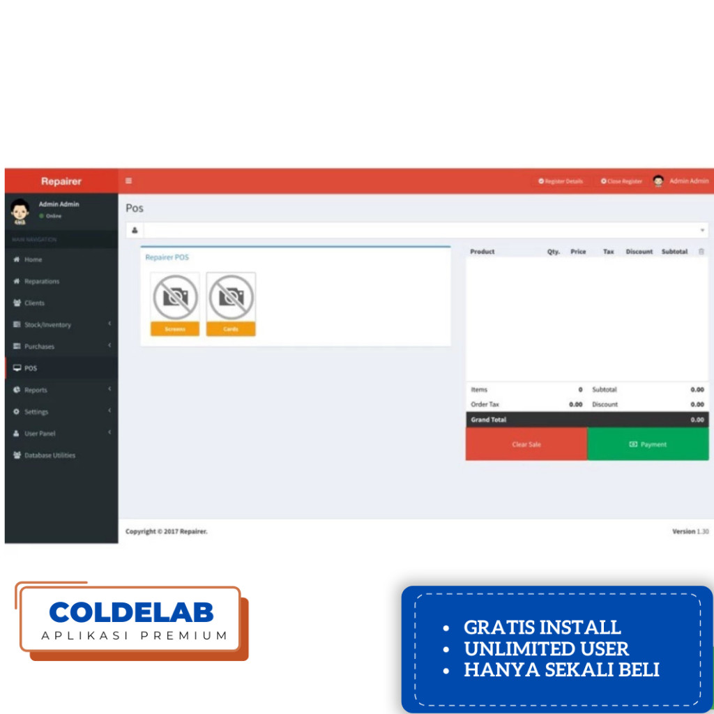 Source Code Aplikasi Bengkel Dengan POS PHP Code Igniter