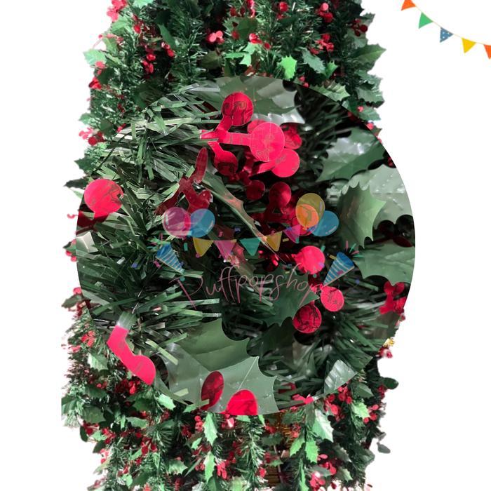 Promo Slinger Natal Hijau Daun Holly Tebal / Slinger Natal - Metalik Terlaris