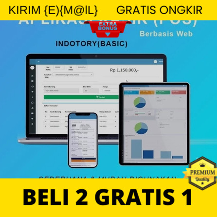Aplikasi Kasir dan Stok barang berbasis Web (ORIGINAL) Lifetime INDOTORY SC