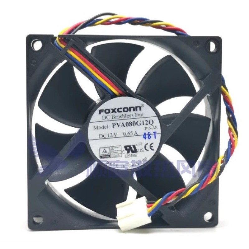 Original New CPU Cooling Fan for Foxconn PVA080G12Q 8cm 8025 12V 065A 4pin PWM High Air Flow Fan 80x