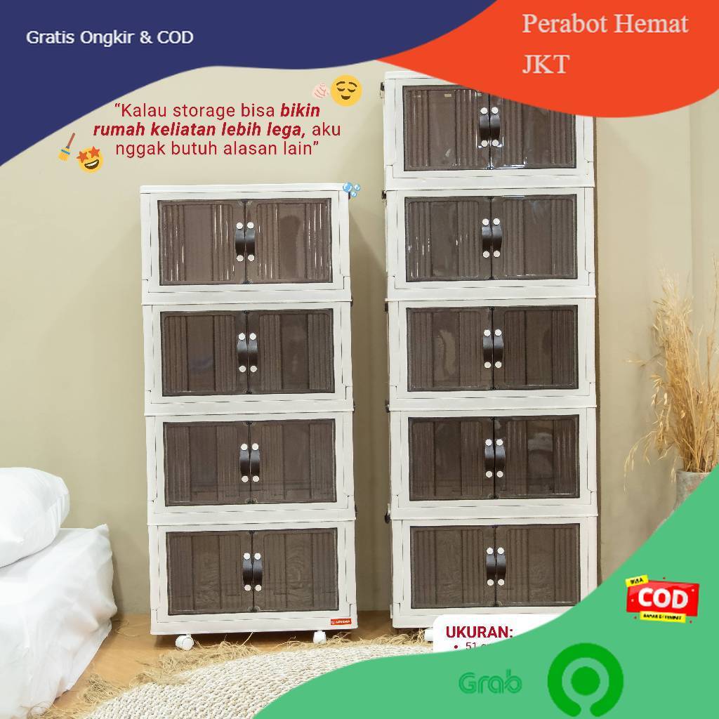 Lemari Kabinet Susun Plastik ICHIBOX 50cm Multifungsi / Lemari Plastik / Almari Jumbo