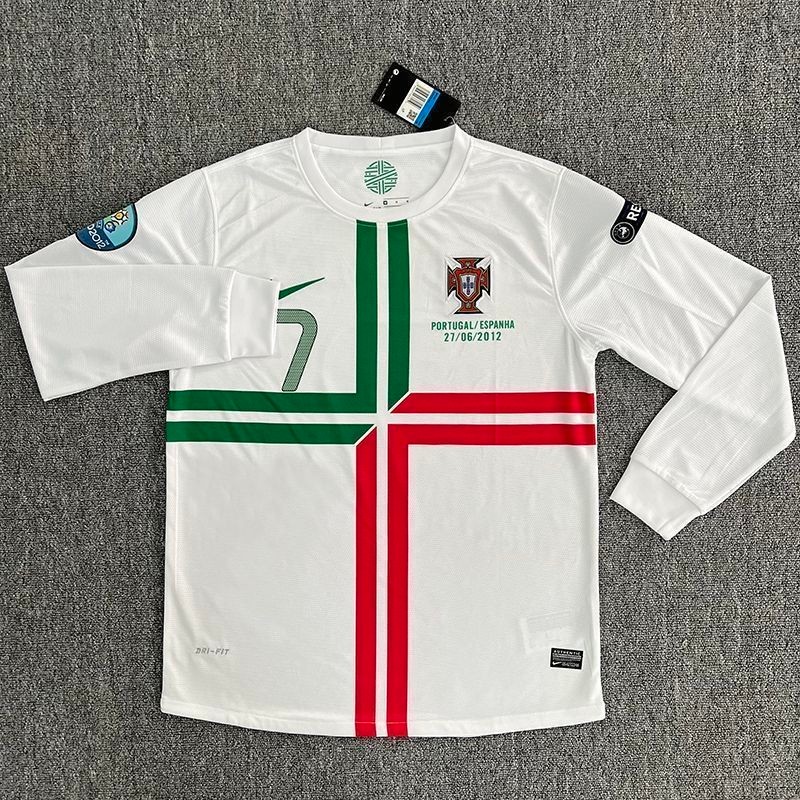 Jersey Portugal 2012 Jersey Tim Nasional Away 7 C Luo Piala Eropa Jersey Sepak Bola Lengan Panjang J