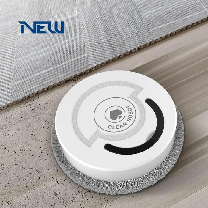 Robot Pel Otomatis CLEAM TDJ-08 – Pembersih Lantai Pintar dengan Kain Microfiber, Sensor Cerdas, Des