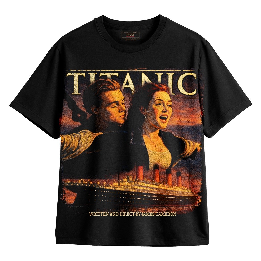 TITANIC KAOS FILM TSHIRT OVERSIZE UNISEX HITAM - TFLIKS