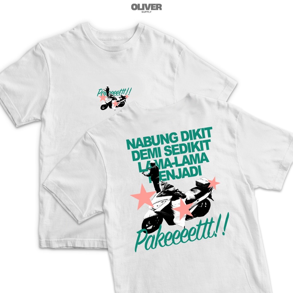 OLVR Kaos Kata Kata "Nabung Dikit Demi Sedikit Lama Lama Jadi Paket" / baju kaos kata kata keren / k