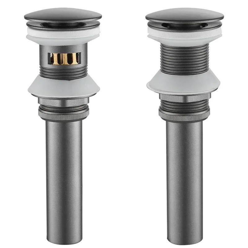 Copper Dra  Gray Wash Basin Push Down Pop Up Drainer Basin Drain Waste Stopper Spring Push Overflow 