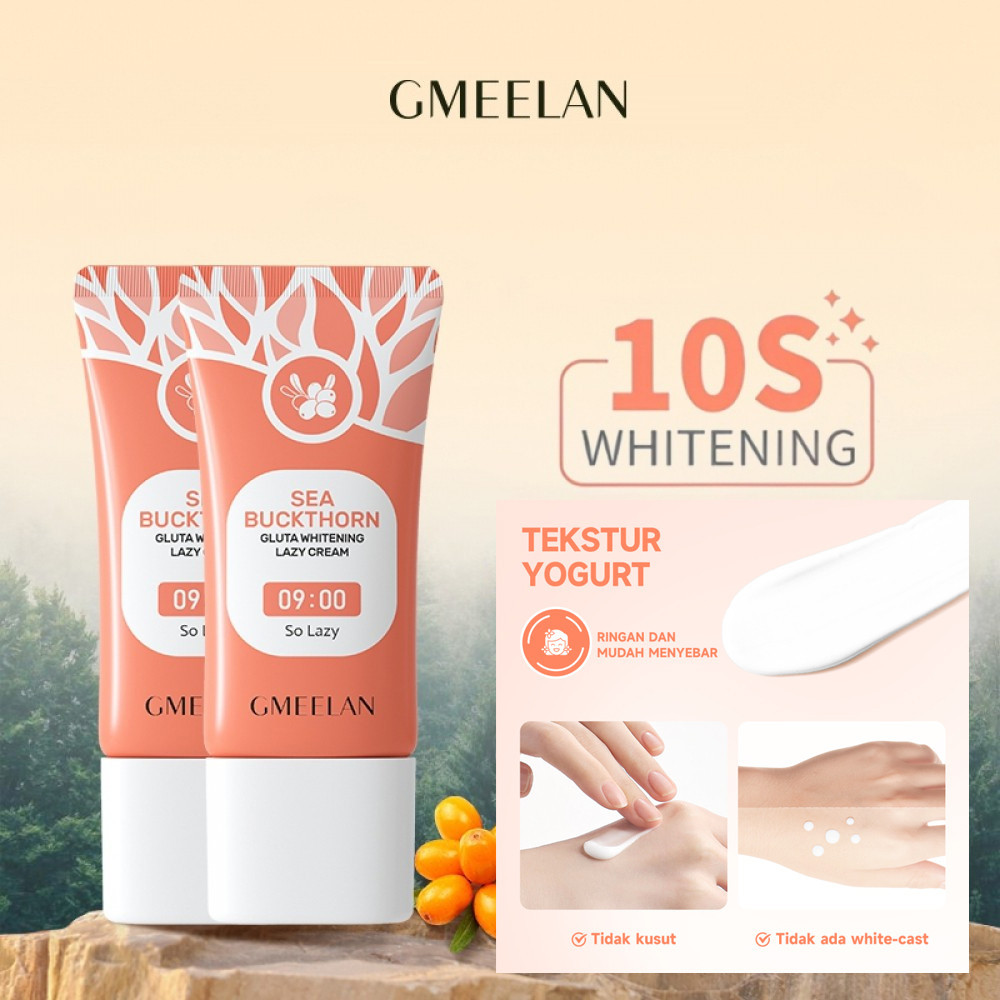 2PCS SET GMEELAN  Lazy Cream 30gr*2PCS / GMEELAN Krim Pemutih Wajah Moisturizing Niacinamide / Gmeel