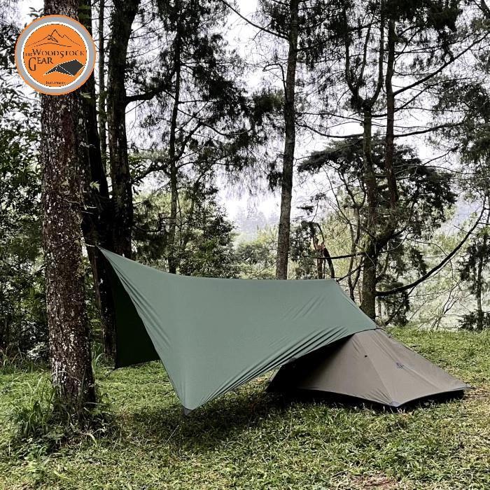 Flysheet tarp tent model potrail tent / cover tenda simple tent /pyramida tent camping hiking