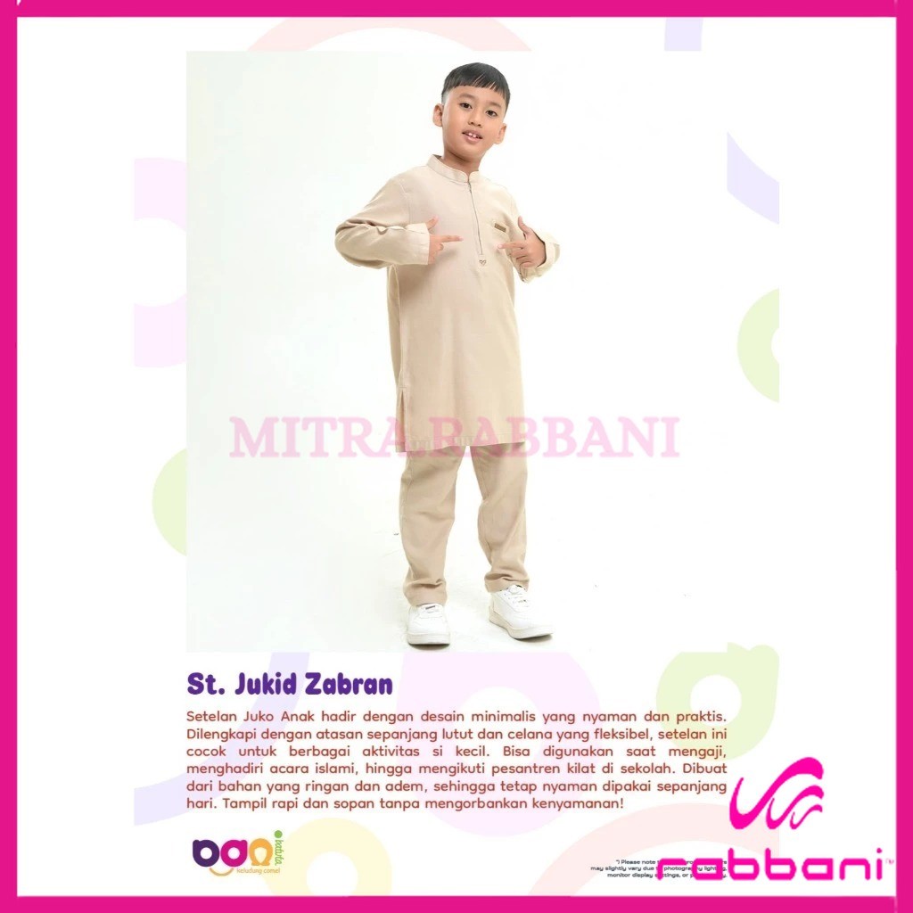 RABBANI ORI - Jukid Zabran | Setelan Jubah Koko Anak | Baju Muslim Anak Laki laki | Baju Koko Anak |