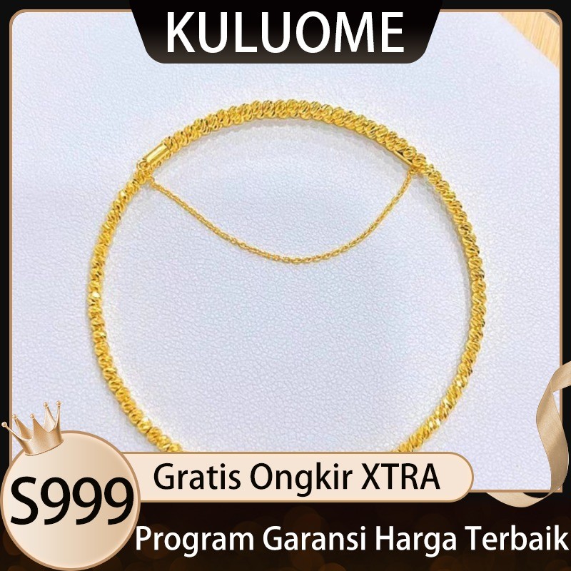 KULUOME Gelang Manik Disko Berkedip Gelang Lingkaran Emas Pasir Vietnam Gelang Elastis Memori