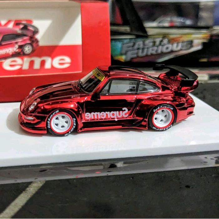 Diecast Fast & Speed Porsche RWB 993  Red Chrome RESTRO