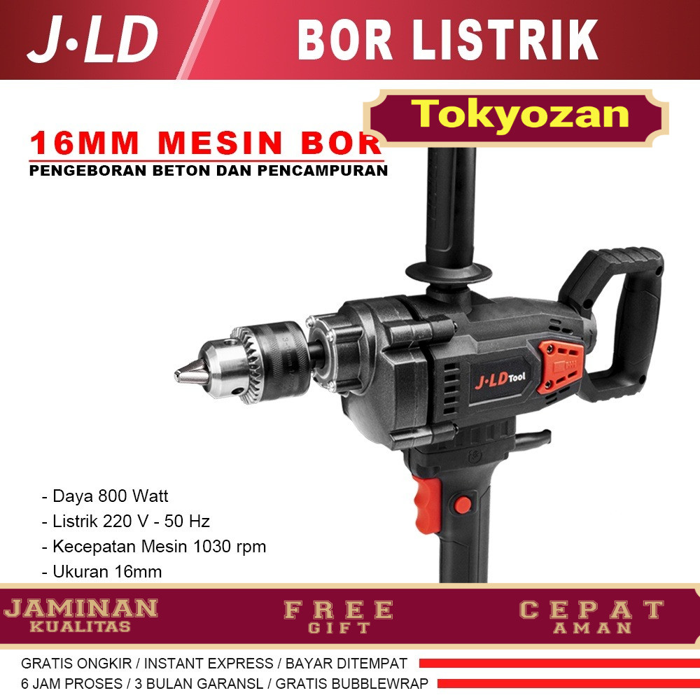 JLD Mesin Bor Pesawat Multifungsi Uk.16mm MESIN BOR LISTRIK 800W ELECTRIC DRILL BY JLD TOOLS