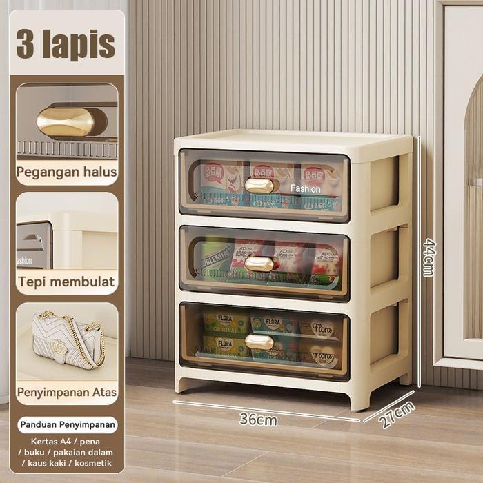 HOHome Storage Cabinet Lemari Plastik Loker laci berkualitas meja samping tempat tidur Plastik Laci 