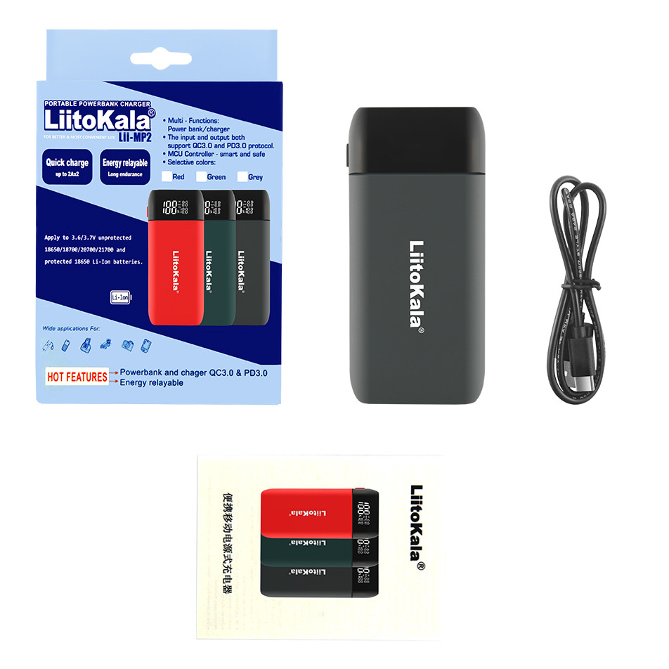 LiiMP2 21700 18650 Power Bank QC30 Fast Charging TypeC INPUT USB Charger 20700 Mobile Power LCD Batt