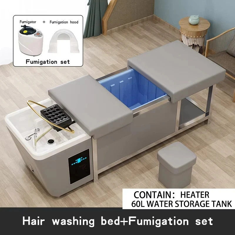 2025 60litre water tank head spa shampoo bed salon furniture waterless beauty salon massage bed