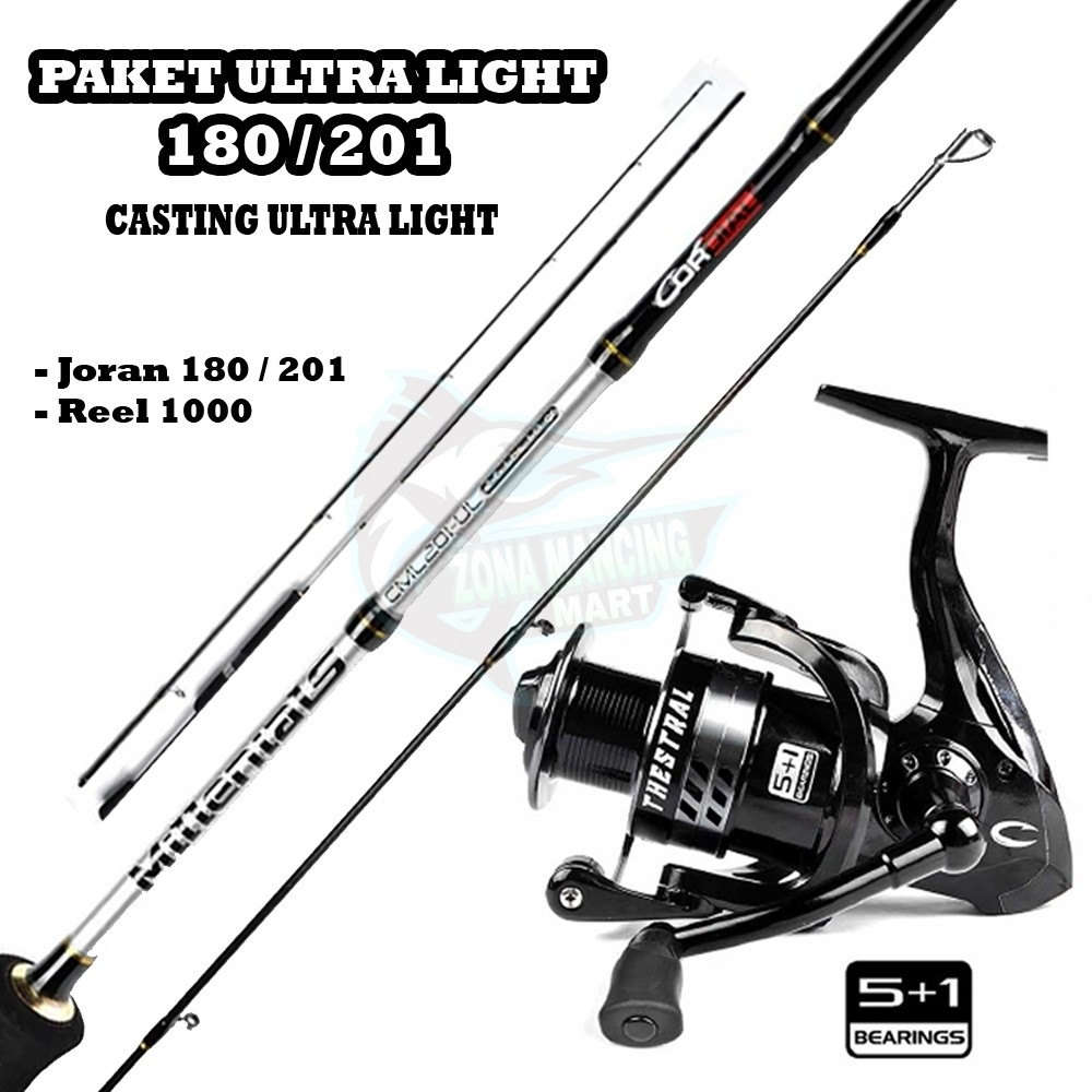 Paket Mancing UL 1 Set | Joran CORDIAL MILLENIALS 180 / 201 + Reel CORDIAL THESTRAL 1000 | Alat Panc